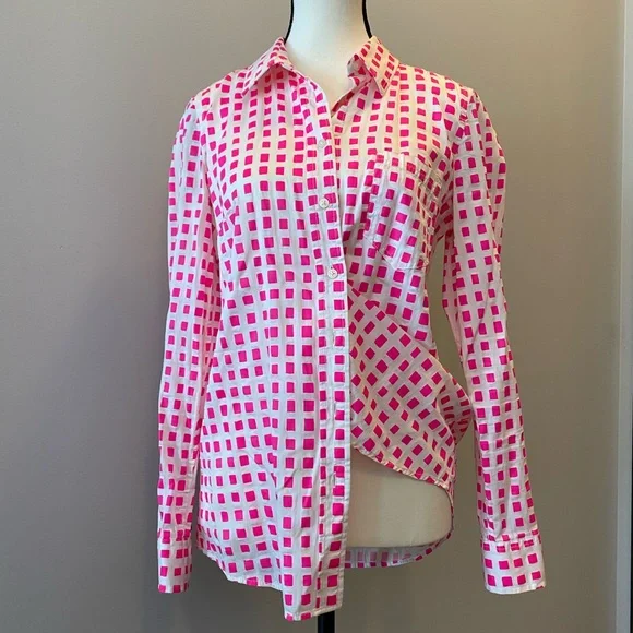 100% cotton GAP Pink and White Casual Button Down Shirt EUC Size S - Picture 4 of 9